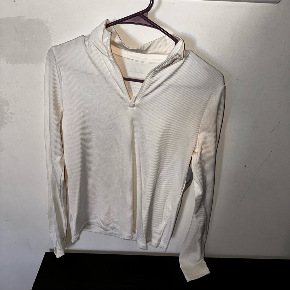 FLX 1/4 zip activewear shirt ribbed knit